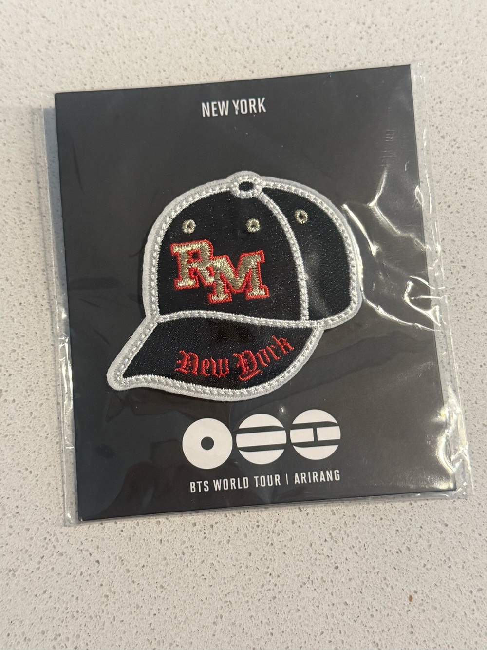 New York Black Embroidered Cap Patch – RM Design
